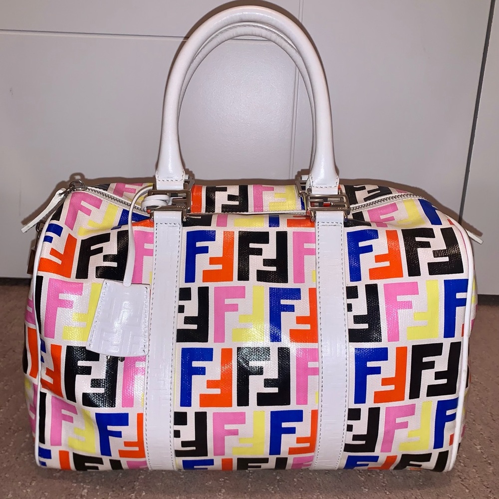 Guaranteed Authentic Fendi Bauletto PVC Rainbow Limited Edition Purse - STUNNING